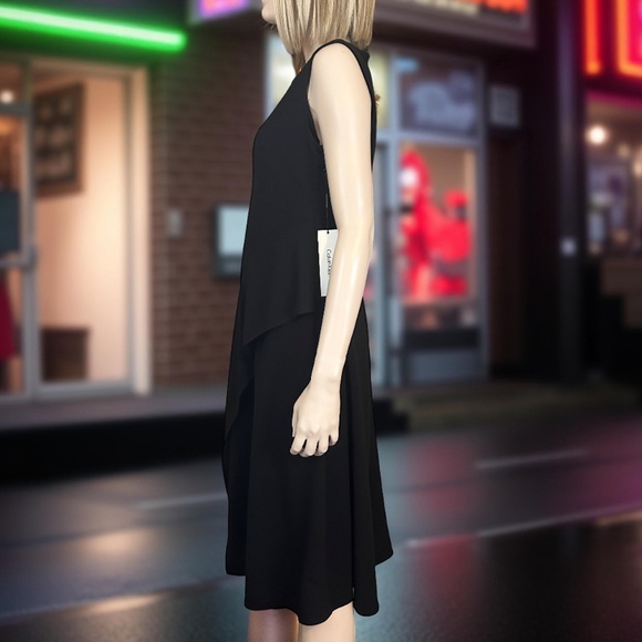 Calvin Klein Dress Refined Fashion Layered Asymmetrical Peplum Ruffles Flowy - Picture 11 of 15